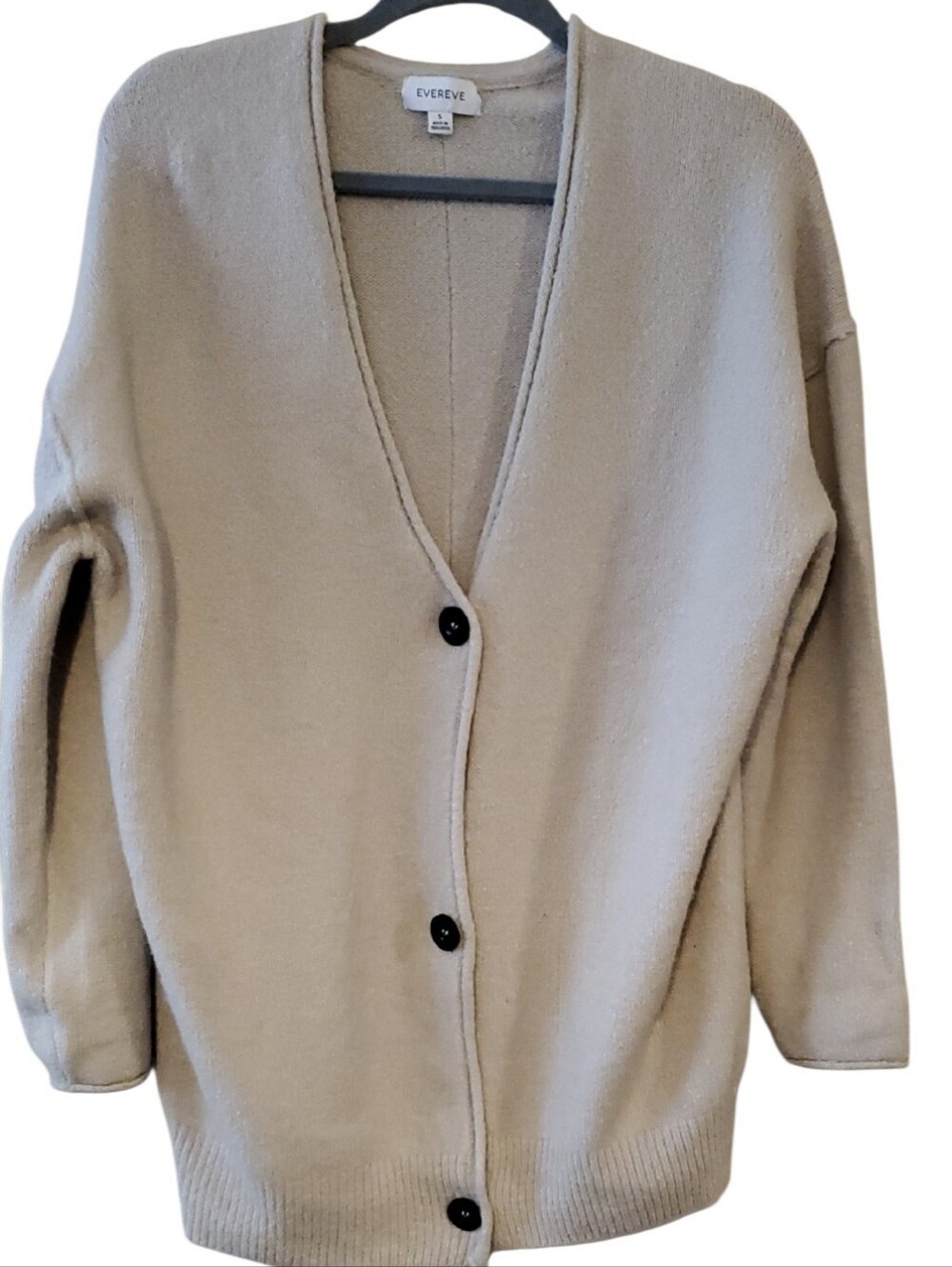 Evereve Oversized Cardigan Sweater In Tan Size S
